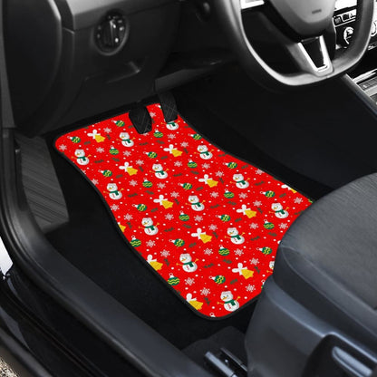 Car Floor Mats Cute Snowman Orange Themed