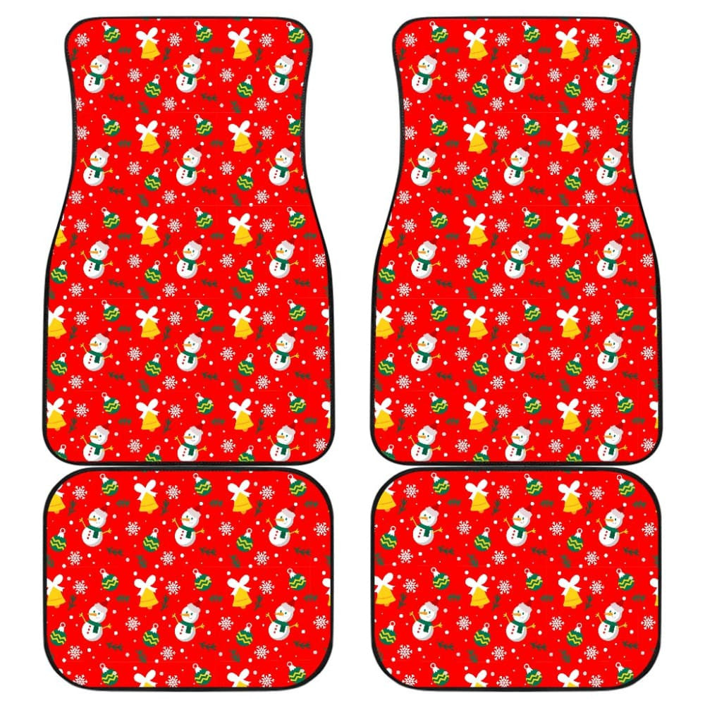 Car Floor Mats Cute Snowman Orange Themed