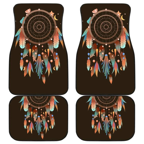Native Dreamcatcher Feather Brown Themed Car Floor Mats