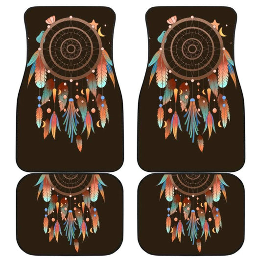 Native Dreamcatcher Feather Brown Themed Car Floor Mats