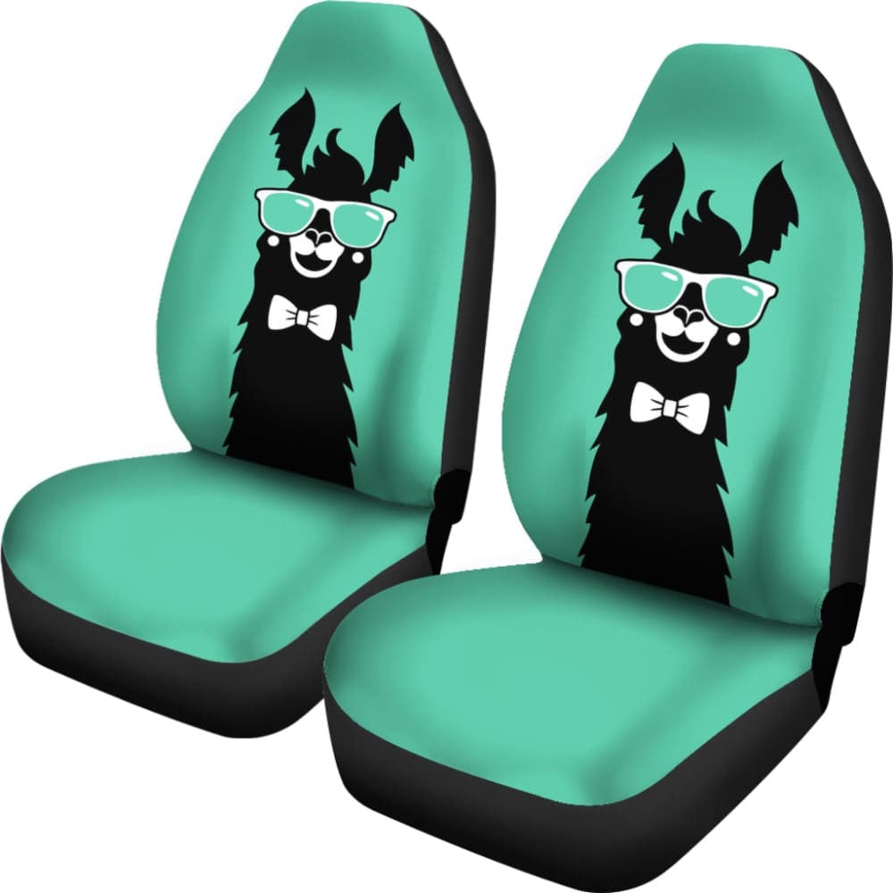 Car Seat Covers Llama Cute Animal Face Funny Glasses