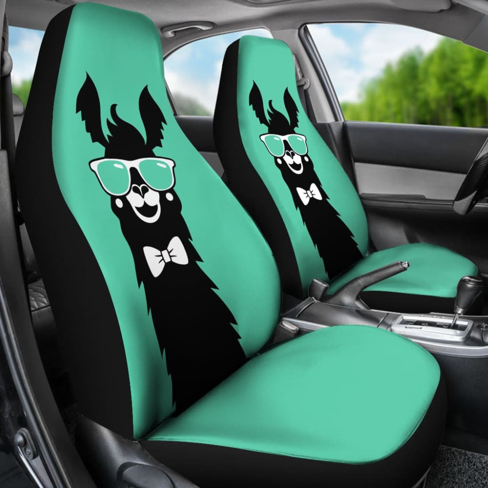 Car Seat Covers Llama Cute Animal Face Funny Glasses