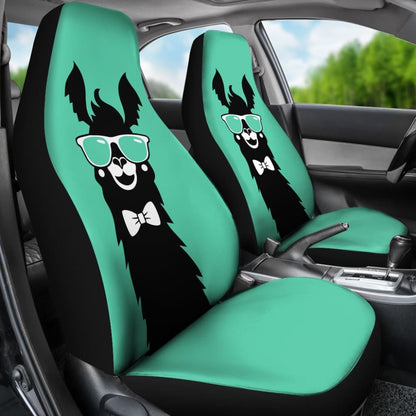 Car Seat Covers Llama Cute Animal Face Funny Glasses