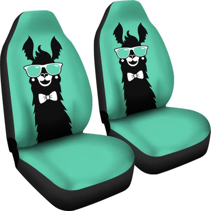 Car Seat Covers Llama Cute Animal Face Funny Glasses