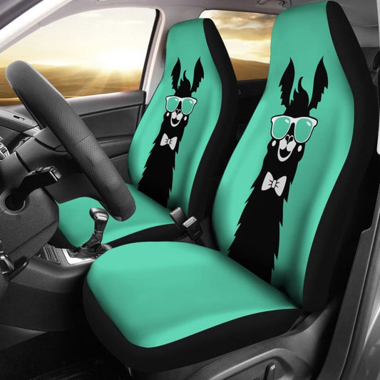 Car Seat Covers Llama Cute Animal Face Funny Glasses