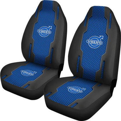 Volvo Black And Blue Themed Printed Car Accessories Car Seat Covers