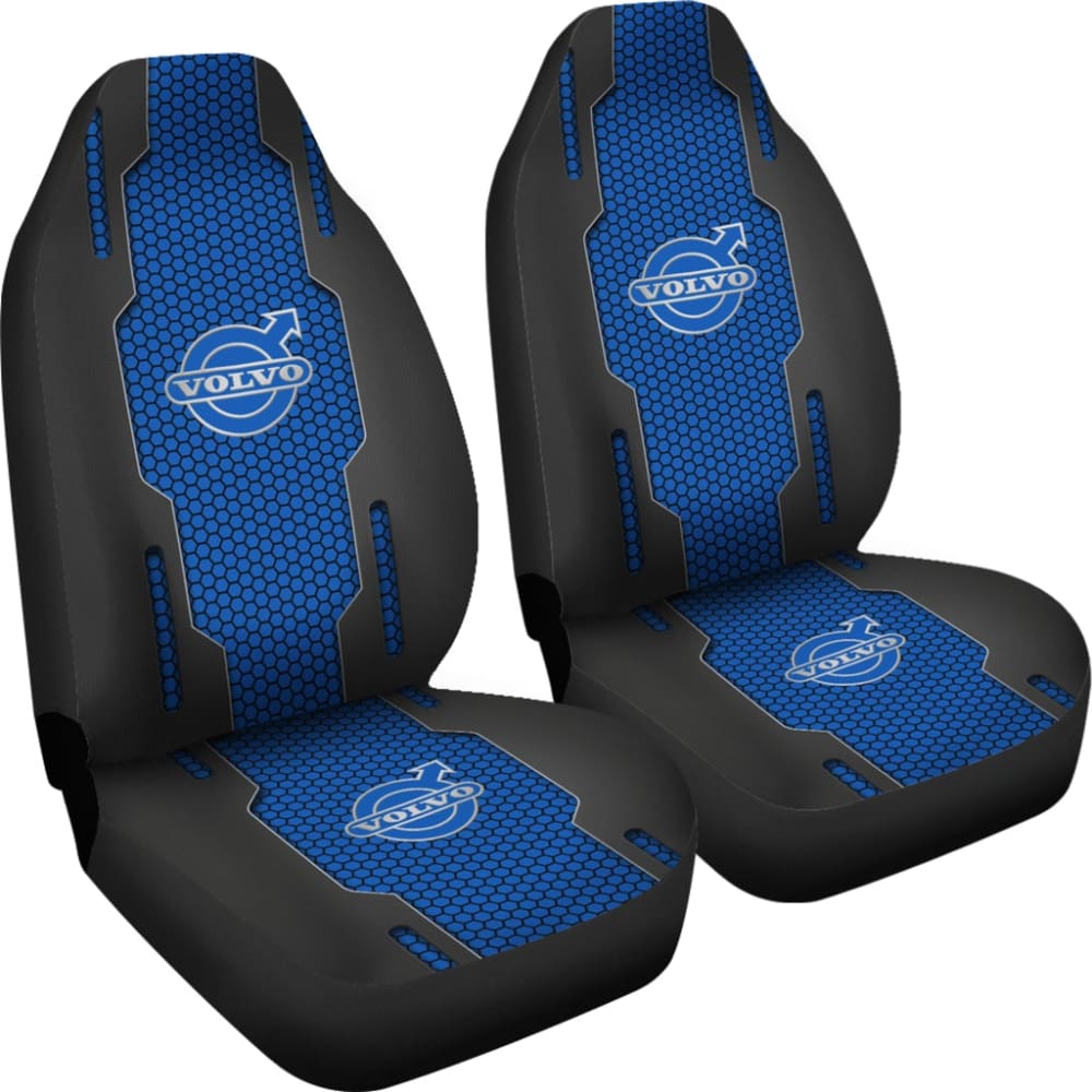 Volvo Black And Blue Themed Printed Car Accessories Car Seat Covers