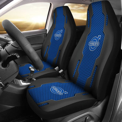 Volvo Black And Blue Themed Printed Car Accessories Car Seat Covers