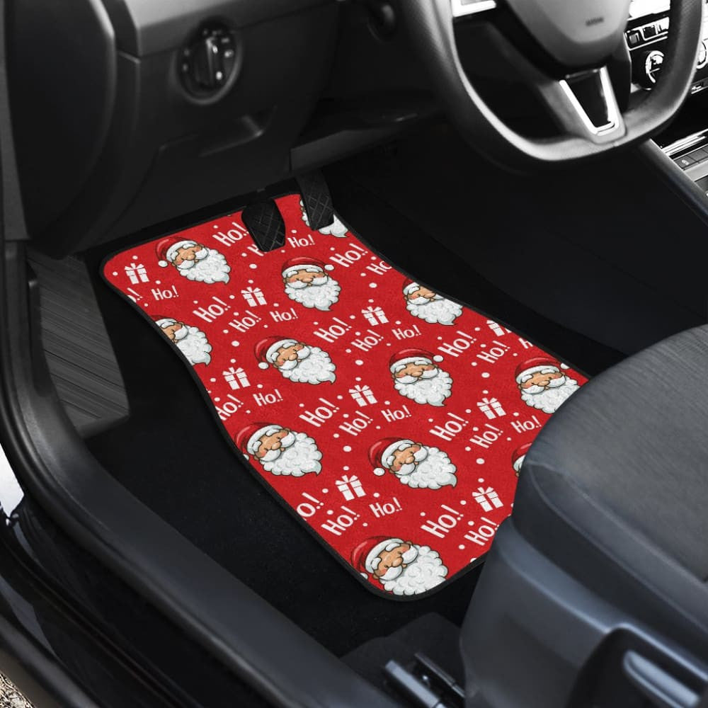 Christmas Car Floor Mats Santa Claus Ho Ho Ho Red Theme