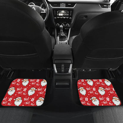 Christmas Car Floor Mats Santa Claus Ho Ho Ho Red Theme