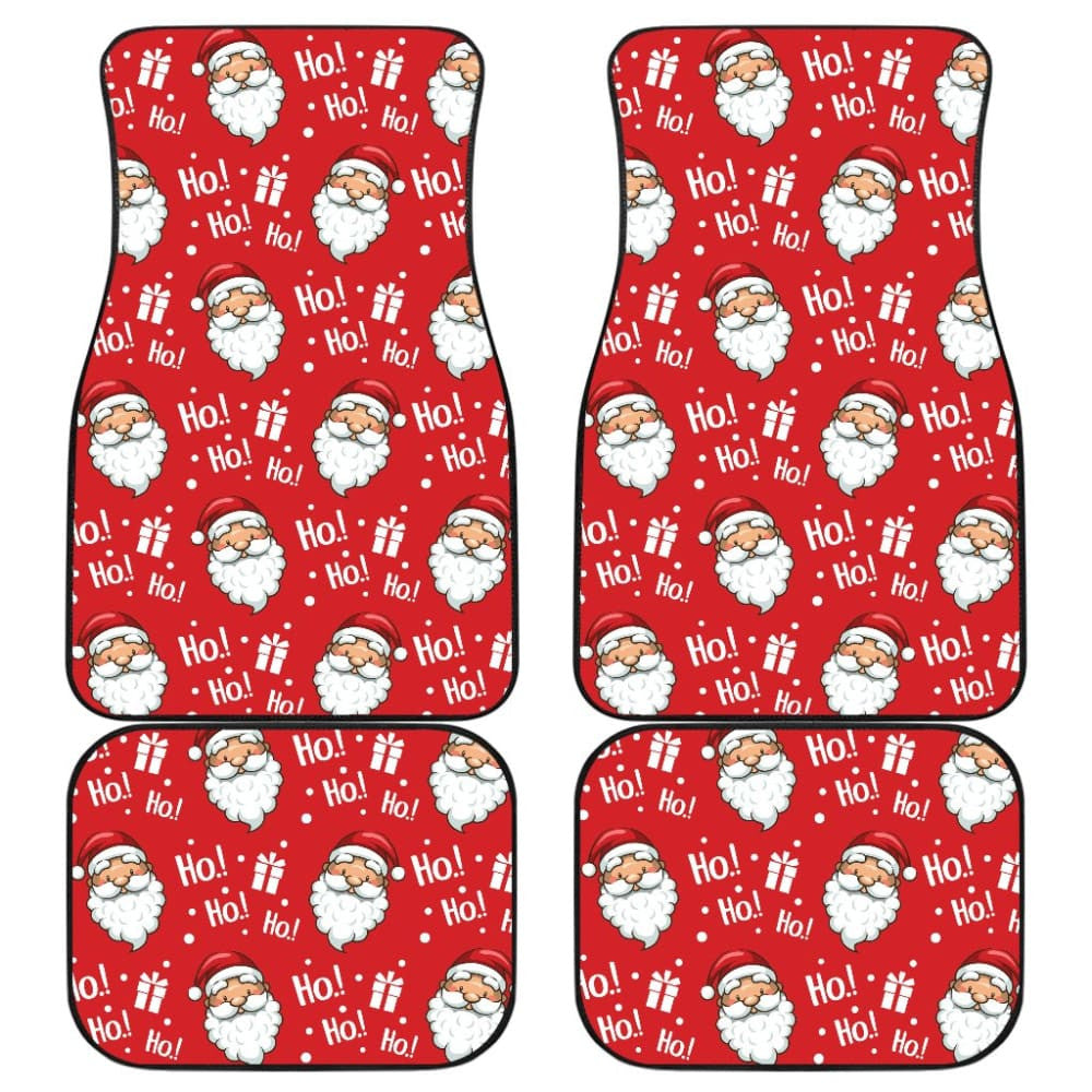 Christmas Car Floor Mats Santa Claus Ho Ho Ho Red Theme