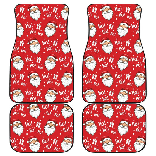 Christmas Car Floor Mats Santa Claus Ho Ho Ho Red Theme