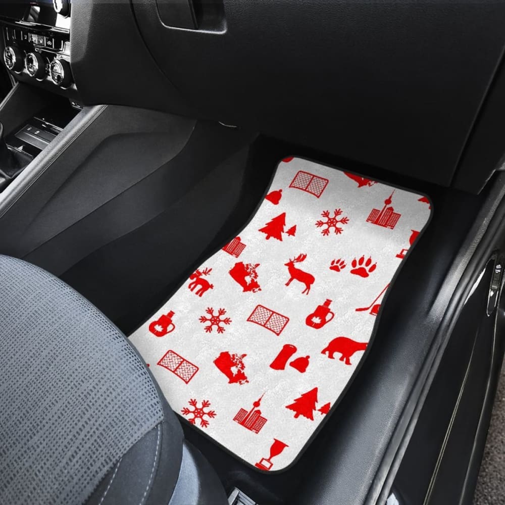 Canada Pattern Print Design Front And Back Car Mats
