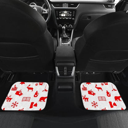 Canada Pattern Print Design Front And Back Car Mats