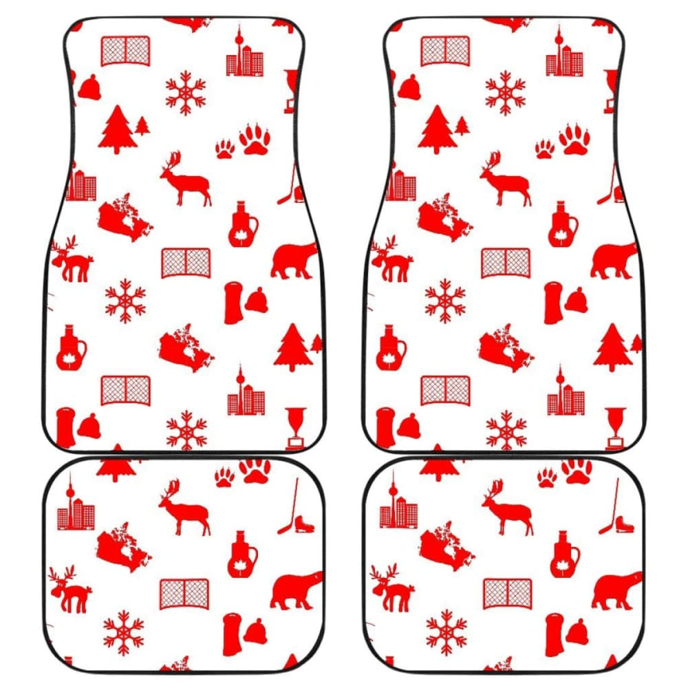 Canada Pattern Print Design Front And Back Car Mats