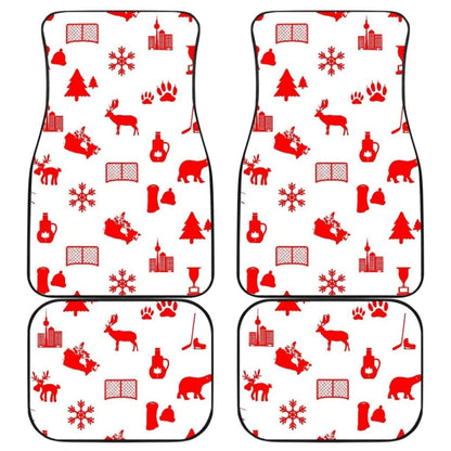 Canada Pattern Print Design Front And Back Car Mats