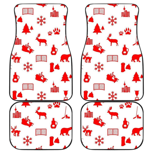 Canada Pattern Print Design Front And Back Car Mats