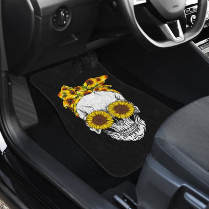 Sunflower Sunshine Skulls Car Floor Mats