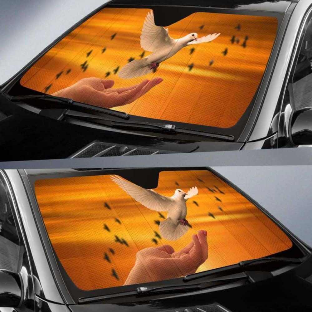 Dove Hand Peace SunriseK Car Sun Shade