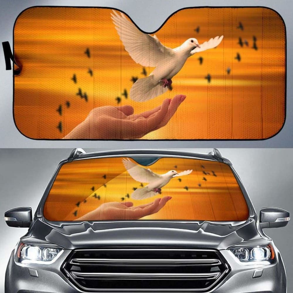 Dove Hand Peace SunriseK Car Sun Shade