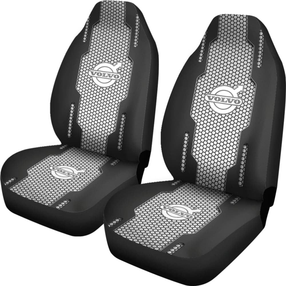 Volvo Black And White Themed Printed Car Accessories Car Seat Covers