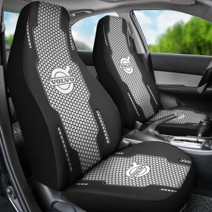 Volvo Black And White Themed Printed Car Accessories Car Seat Covers