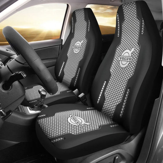 Volvo Black And White Themed Printed Car Accessories Car Seat Covers