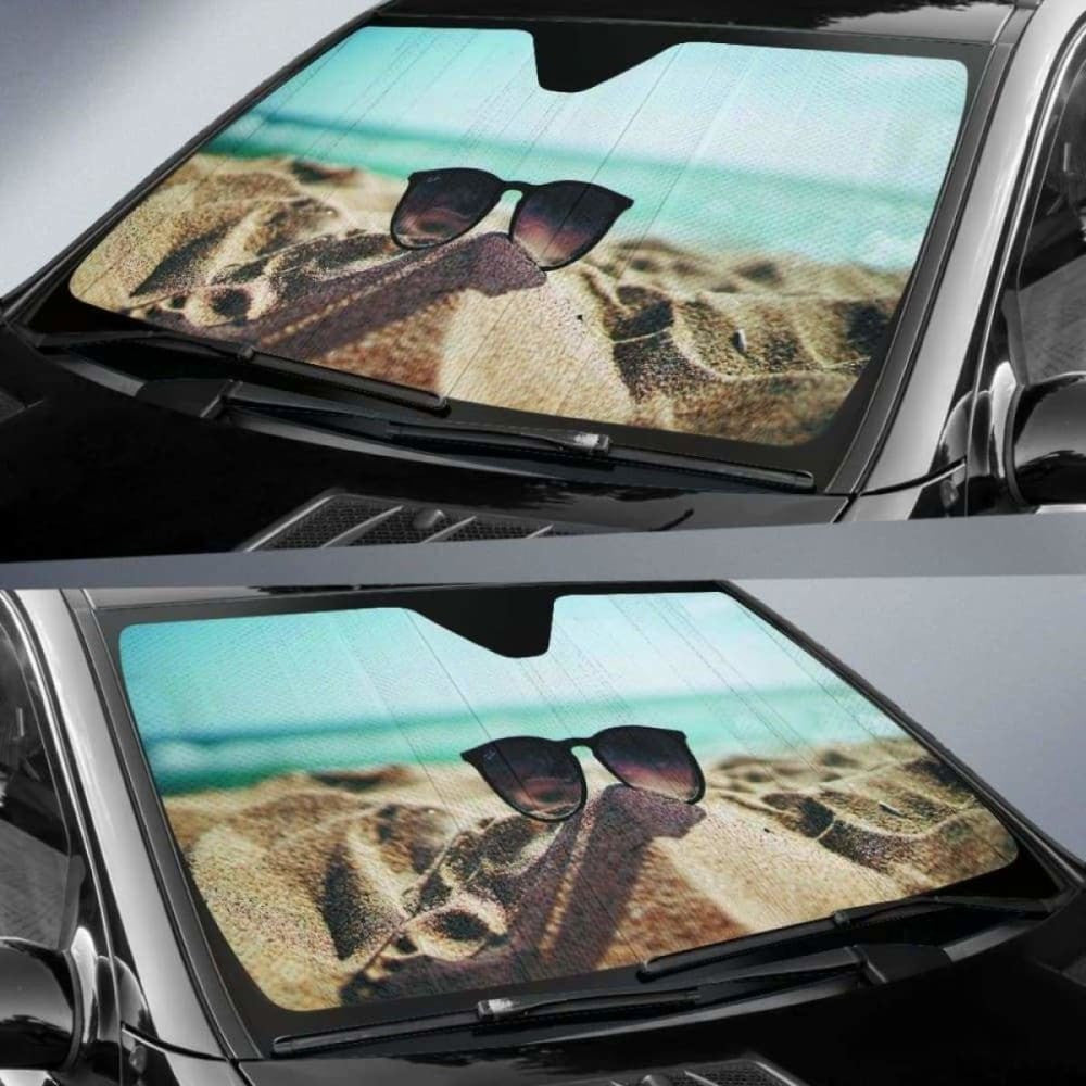 Sunglasses On Beach Sand Car Auto Sunshades