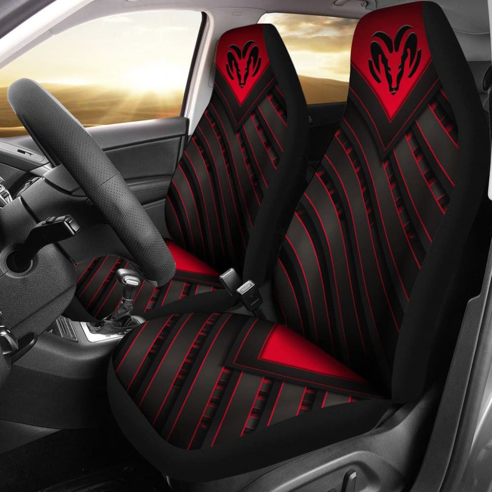 Amazing Black And Red Dodge Ram Car Seat Covers Custom