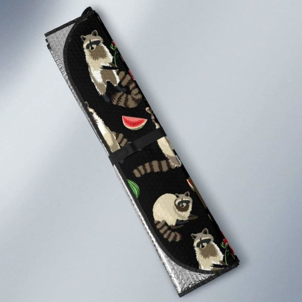 Raccoon Watermelon Pattern Car Auto Sun Shades