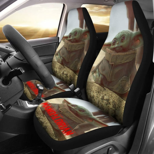 Cute Baby Yoda Car Seat Covers For Star Wars Mandalorian Fan