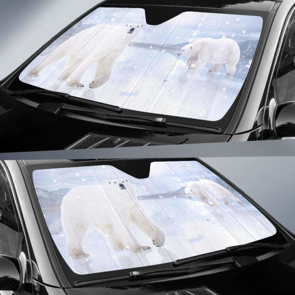 Polar Bears SnowfallK Car Sun Shade
