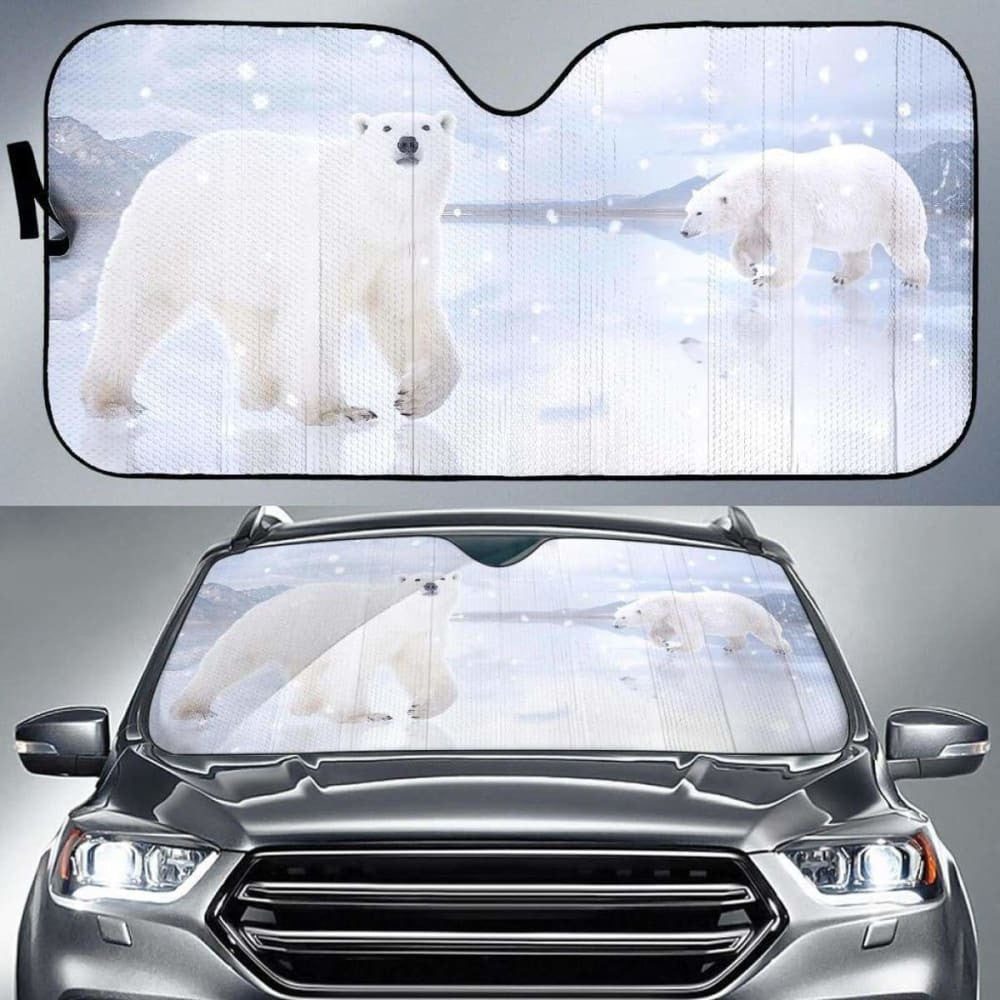 Polar Bears SnowfallK Car Sun Shade