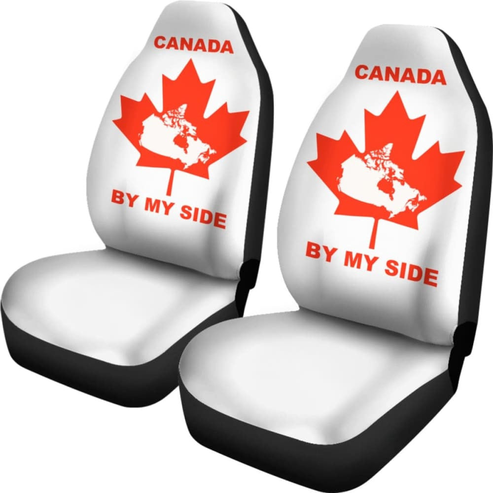 Canada By My Side White Car Seat Covers