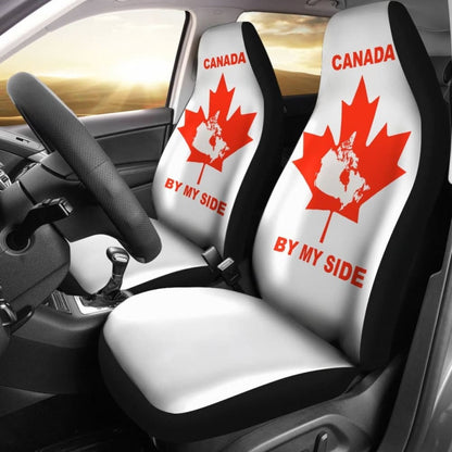 Canada By My Side White Car Seat Covers
