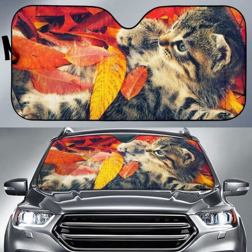 Cute Autumn Cat Car Sun Shade