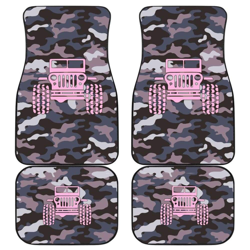 Violet Blue Camouflage Color Rosy Pink Jeep Car Floor Mats