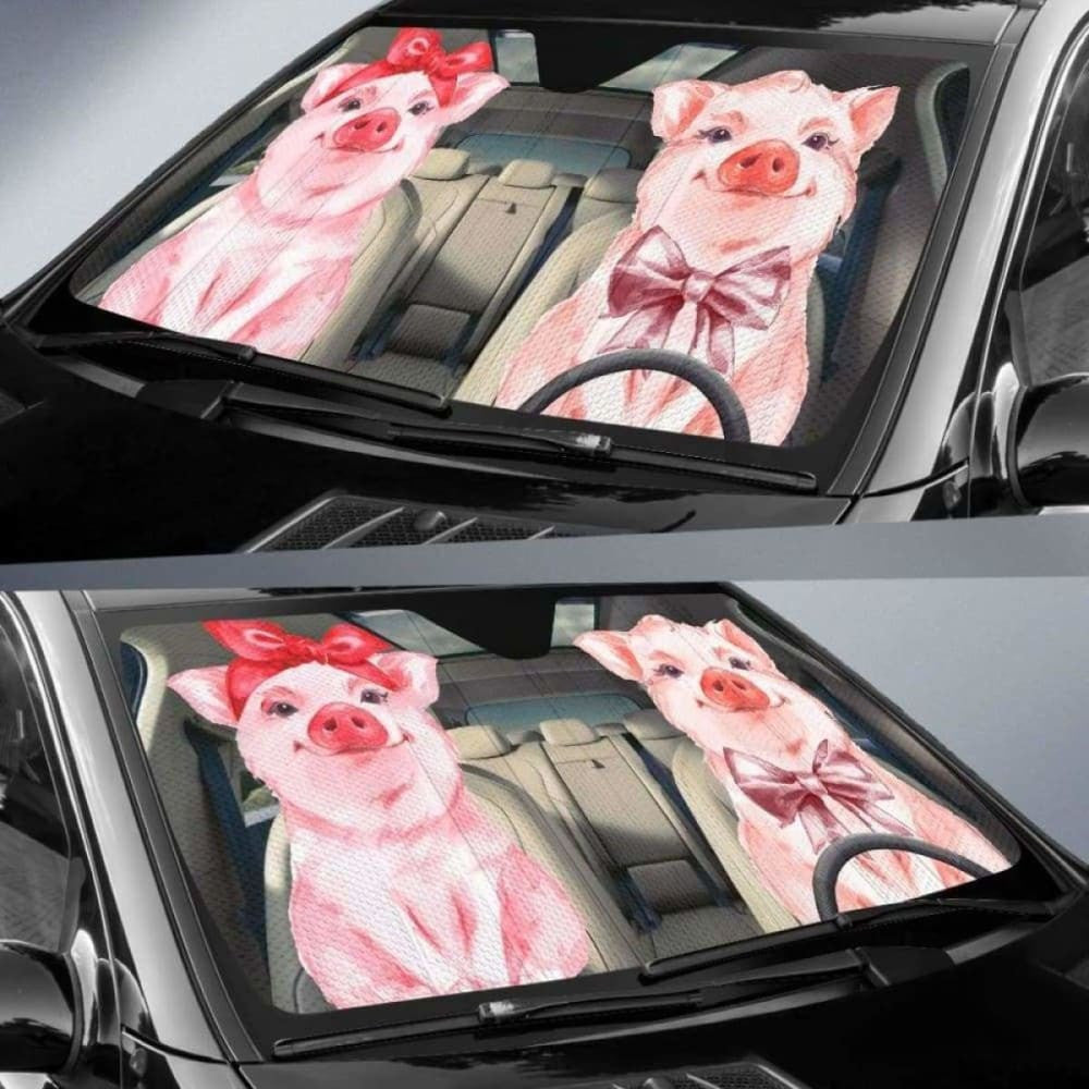 Cute Pig Driving Auto Sun Shades