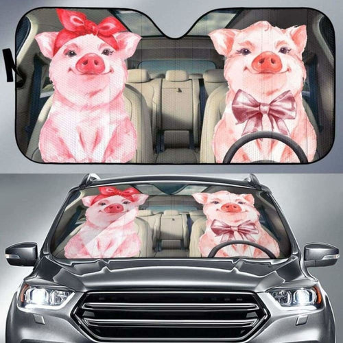 Cute Pig Driving Auto Sun Shades
