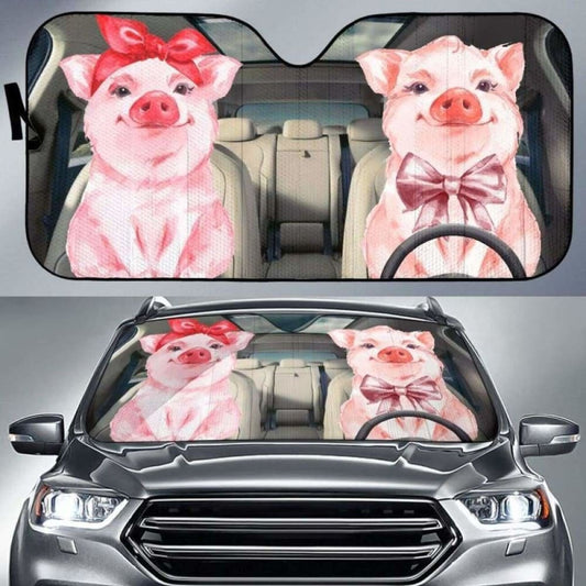 Cute Pig Driving Auto Sun Shades