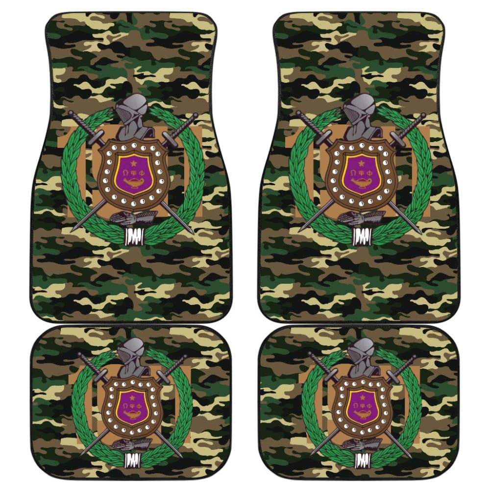Army Green Camouflage Omega Psi Phi Car Floor Mats