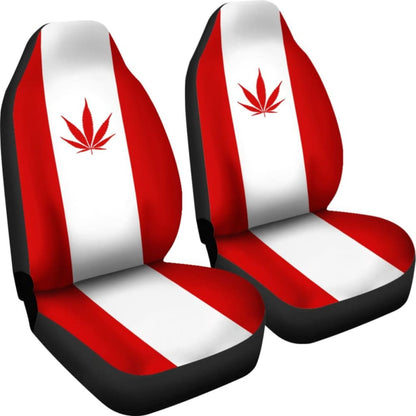 Canada Car Seat Covers Weed Flag