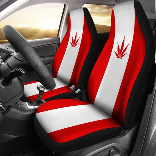 Canada Car Seat Covers Weed Flag