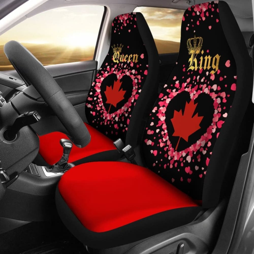 Canada Car Seat Cover Couple King Queen