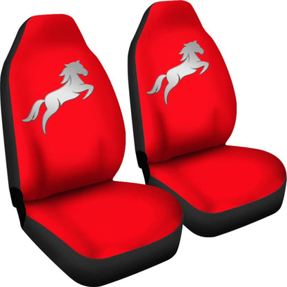 Red Mustang Horse Silhouette Car Seat Covers Custom