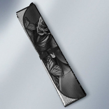 Calavera Girl - Black and White - Auto Sun Shade
