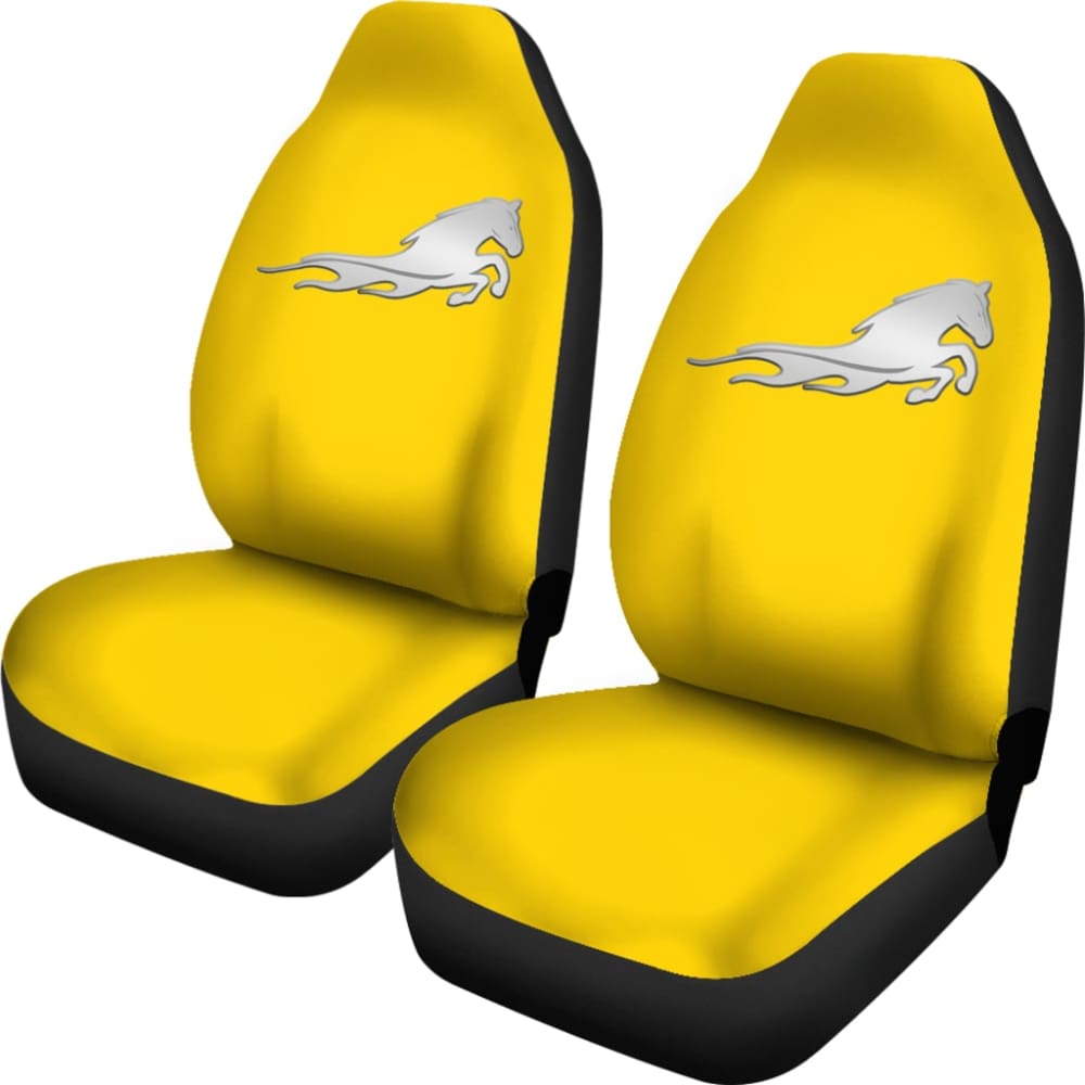 Yellow Mustang Horse Silhouette Car Seat Covers Custom
