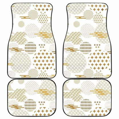 Beautiful Gold Japanese Pattern Front And Back Car Mats