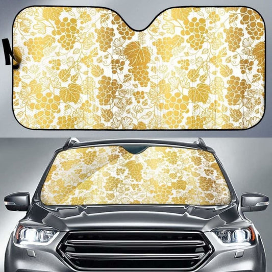Gold Grape Pattern Car Auto Sun Shades