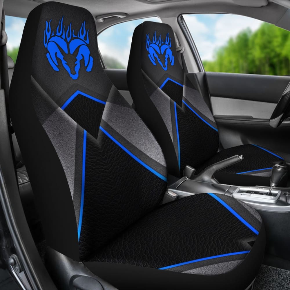 Amazing Black And Blue Dodge Ram Car Seat Covers Custom